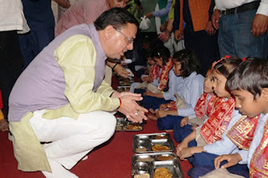 CM Dhami worshiped disabled children on the auspicious occasion of Ashtami