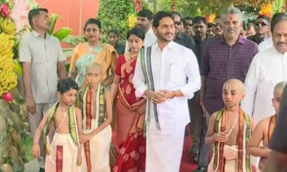 Grand celebration of Ugadi at YS Jagan’s residence