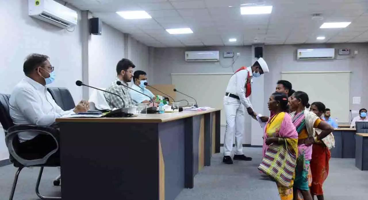 The collector listened to the problems of the people in Jan Chaupal