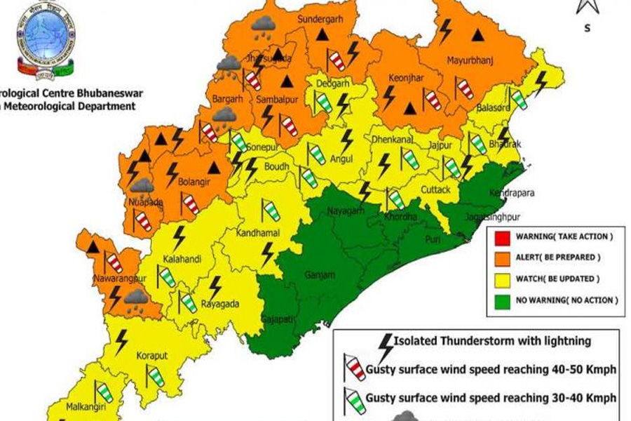 Thunderstorm to continue with hailstorm and strong wind in Odisha
