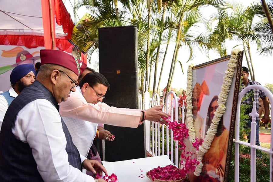 CM Dhami unveiled the statue of CDS General Bipin Rawat