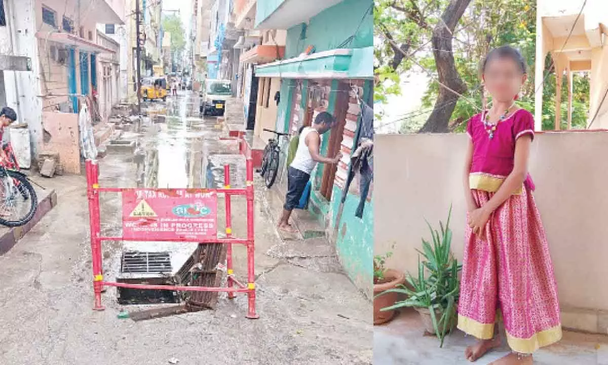 Girl died after falling in drain