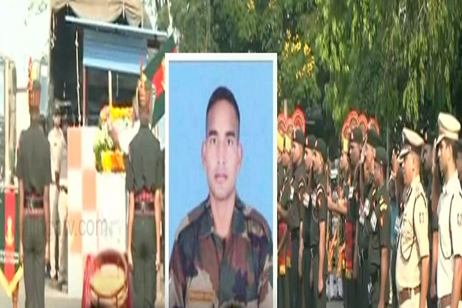 Mortal remains of Odia jawan Debashish Biswal reached in Bhubaneswar, Odisha