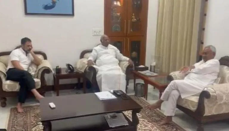 Nitish Kumar Continues Oppn Unity Spree, Meets Congress President Kharge, Rahul Gandhi