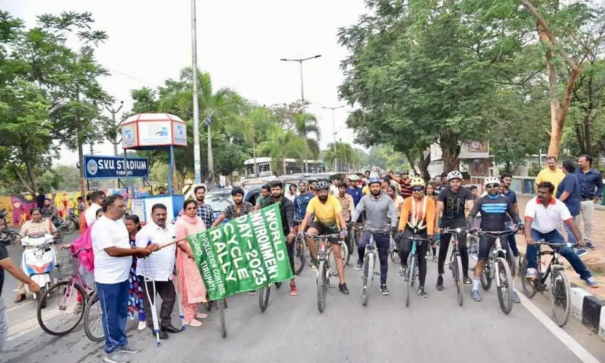 Andhra Pradesh Pollution Control Board organizes cycle rally in Tirupati