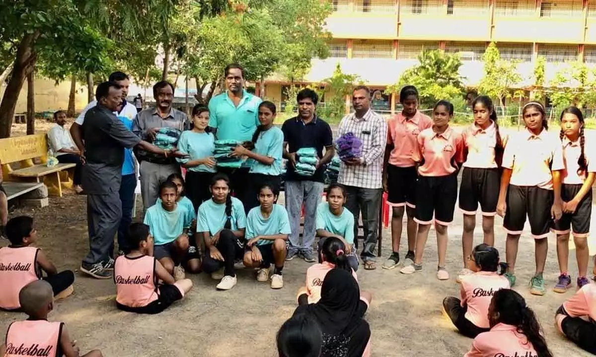 Sportswear distributed to summer camp students