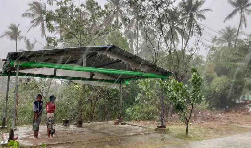 Many villages in Myanmar are in the grip of Typhoon Mokha