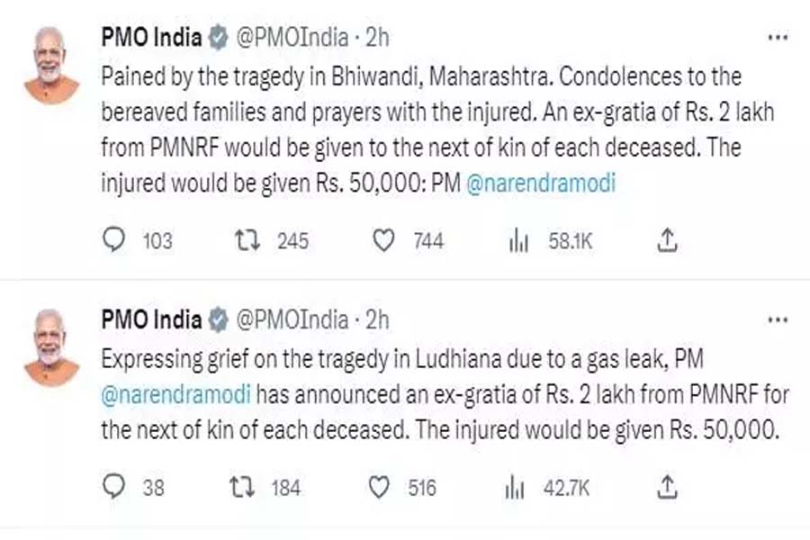 PM expresses grief over the incidents of Ludhiana gas leak and Bhiwandi building collapse