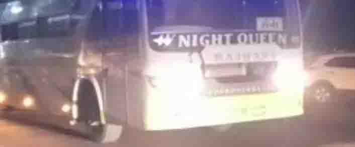 Car rider BJP leader narrowly escaped, vehicle ran into field due to bus