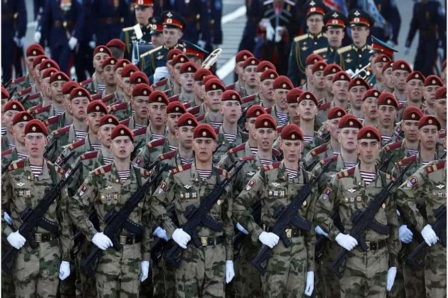 Ukraine flags block Russian ambassador’s path on Victory Day