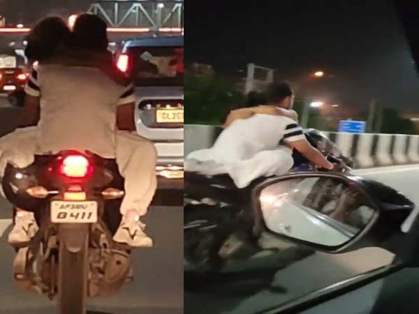 Obscene stunting of young man and woman on National Highway, police started investigation