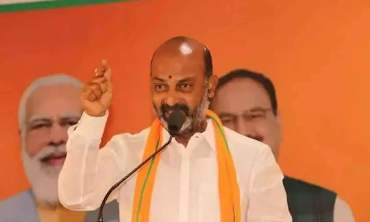Bandi Sanjay demands apology from BRS leaders on Karimnagar ROB issue
