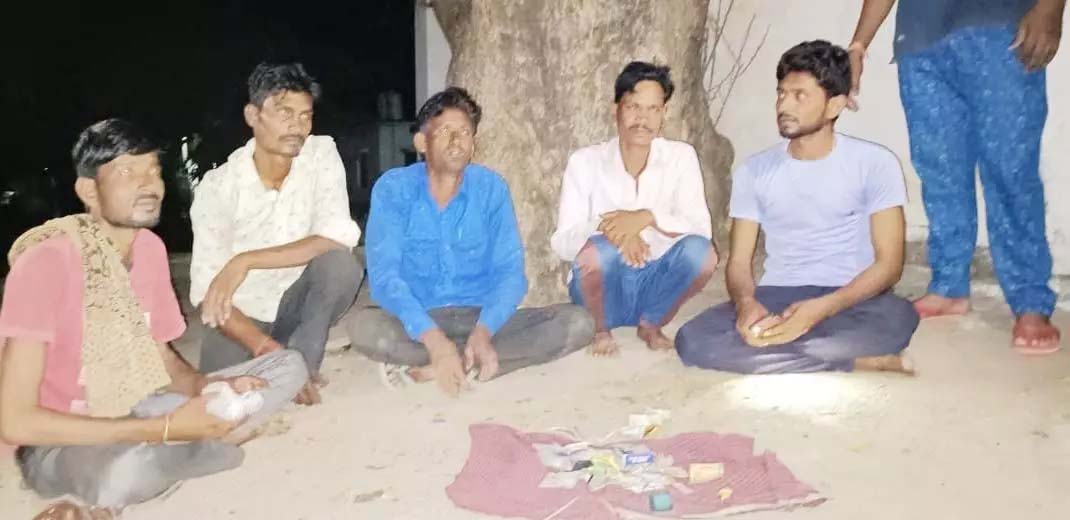 Gamblers gathered near the pond, police raided