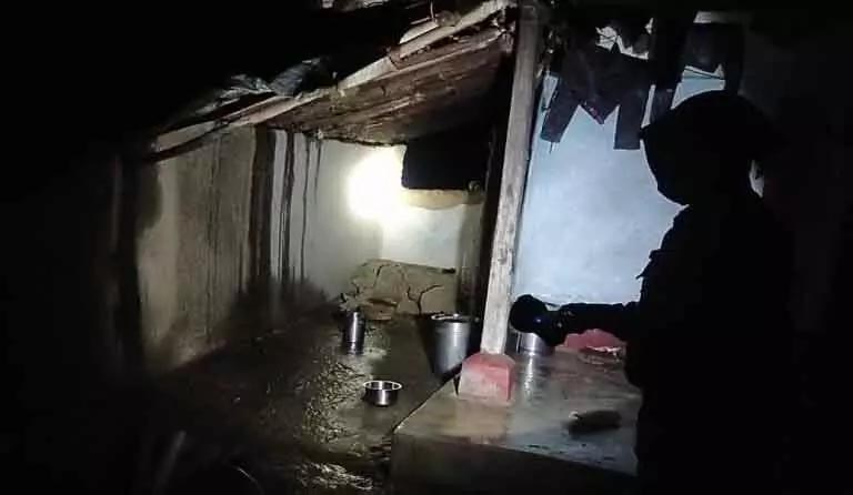 Elephants damaged 4 to 5 houses, created an atmosphere of fear among the villagers
