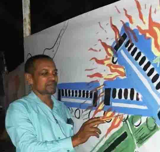 Tributes paid to the dead of Balasore accident by making paintings
