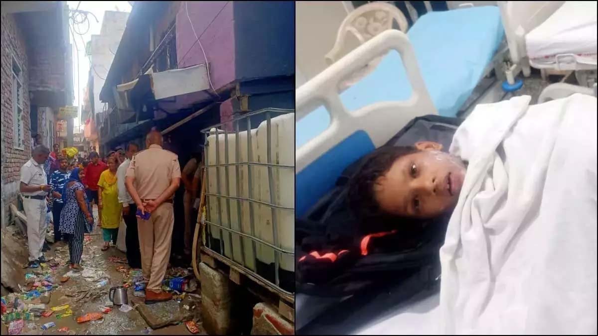 Cylinder explosion while filling gas, seven scorched including five children
