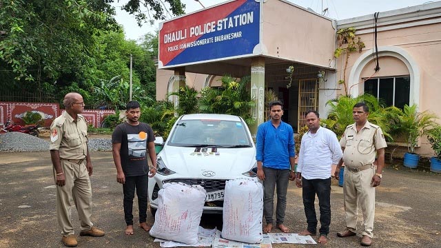 Ganja worth 60 kgs seized in Odisha, 3 arrested, car seized