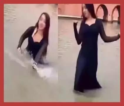 The girl made a reel by dancing in the river, the video went viral on the internet