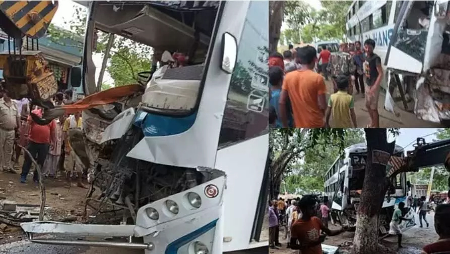 Bus carrying passengers from Chhattisgarh met with an accident, 18 people were injured