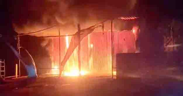 Bike garage caught fire due to short circuit