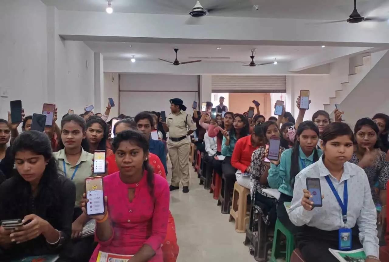 Hostel girl students were given information about women’s safety app “Abhivikti”