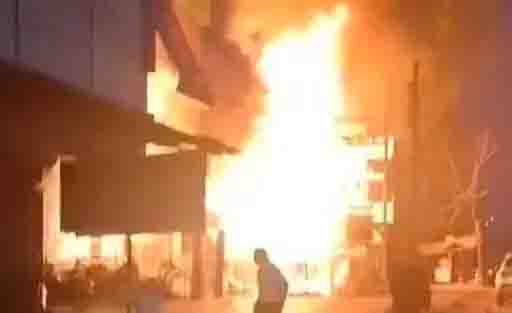 Transformer caught fire due to short circuit, fire brigade got control