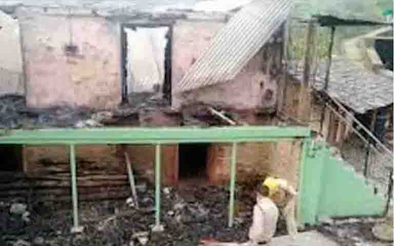 2 storey house burnt to ashes in fierce fire